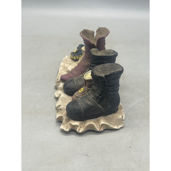 nostalgic boots figurine collectors 1302 western floral brown black 7.5x3" READ - Picture 3 of 6